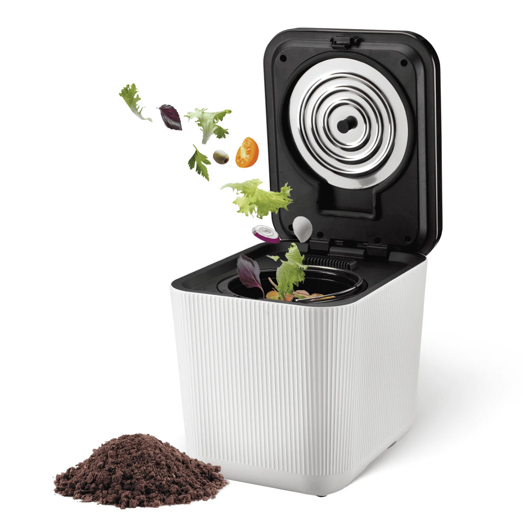 3 Liter White Kitchen Electric Composter Bin, with Auto- Cleaning Cycle